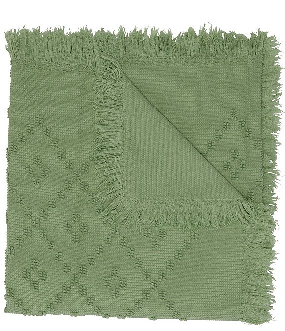 John Robshaw Woven Lattice Fringed Throw