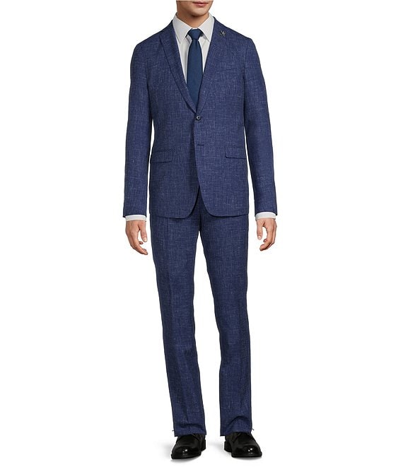 John Varvatos Slim Fit Flat Front Fancy Solid 2-Piece Suit