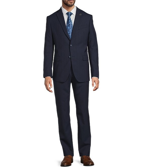 John Varvatos Slim Fit Flat Front Pinstriped 2-Piece Suit