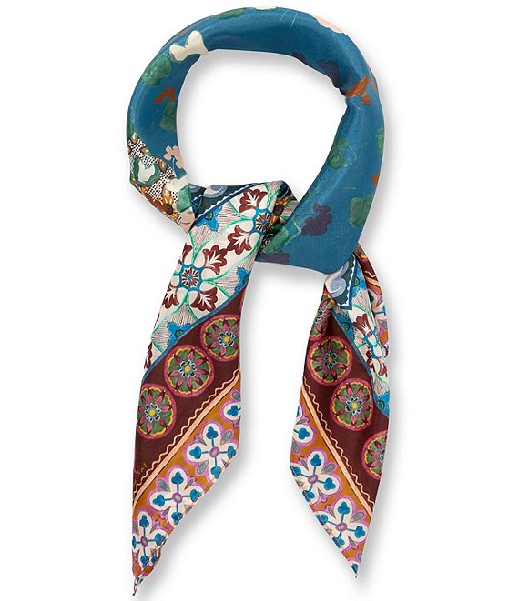 JOHNNY WAS Descanso Print Silk Square Scarf