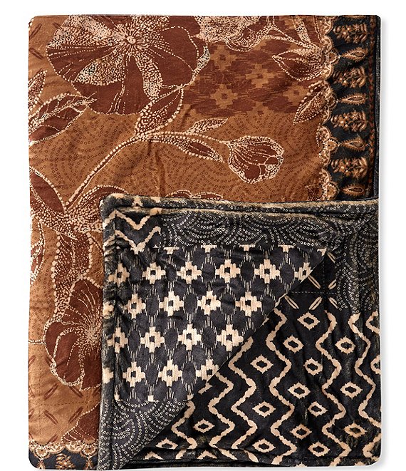 JOHNNY WAS Laurel Canyon Monitclarie Cozy Reversible Throw Blanket