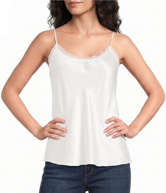 JOHNNY WAS Scoop Neck Silk Camisole Top