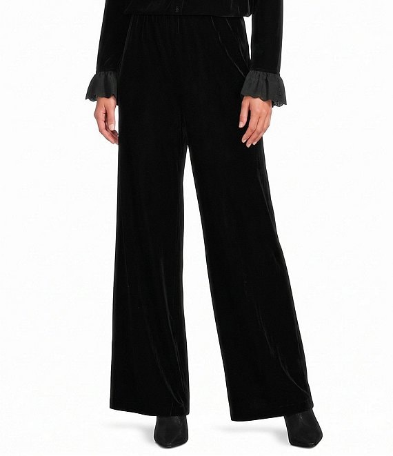 JOHNNY WAS Zavvi Velvet Wide Leg Pull-On Pants