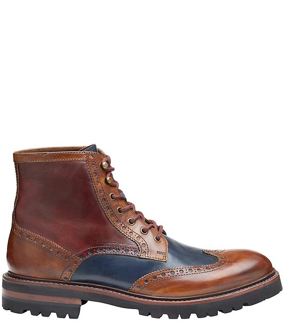 Vintage Johnston & Murphy Wingtip Boots Brown Leather Brogue Size 8 Vintage Johnston & Murphy Wingtip Boots Brown Leather Brogue  main image 4