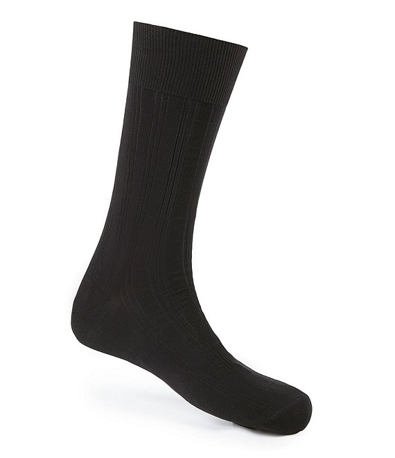Johnston & Murphy Cotton-Blend Ribbed Dress Socks
