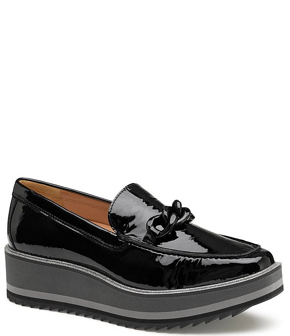 Johnston & Murphy Gracelyn Chain Loafer, Size 9 Medium, Black Patent