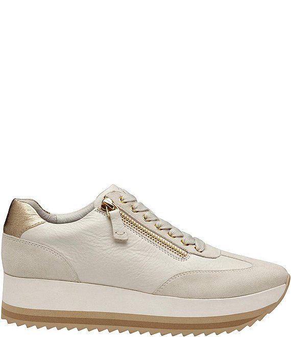 Johnston & Murphy Gracie Leather and Suede Side Zip Platform