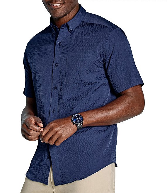 Johnston & Murphy Leland Seersucker Short Sleeve Woven Shirt