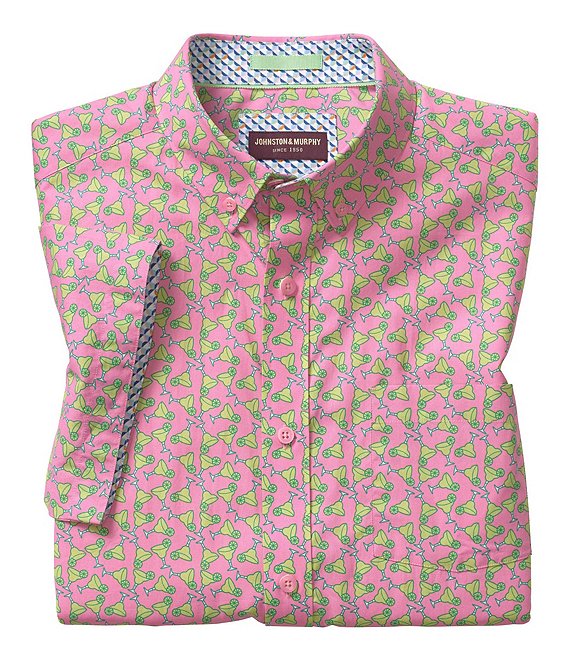 Johnston Murphy Margarita Print Short Sleeve Woven Shirt Dillard s