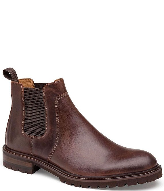 Color:Mahogany - Image 1 - Men's Barrett Leather Chelsea Boots