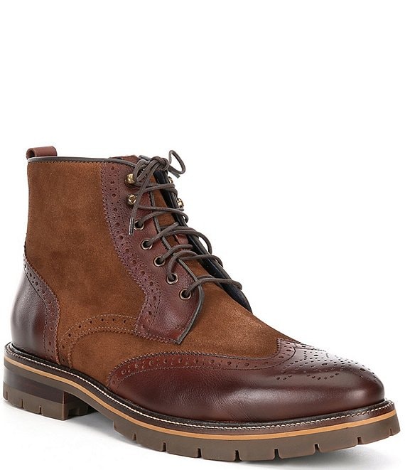 Cody Leather Suede Wingtip Boots 