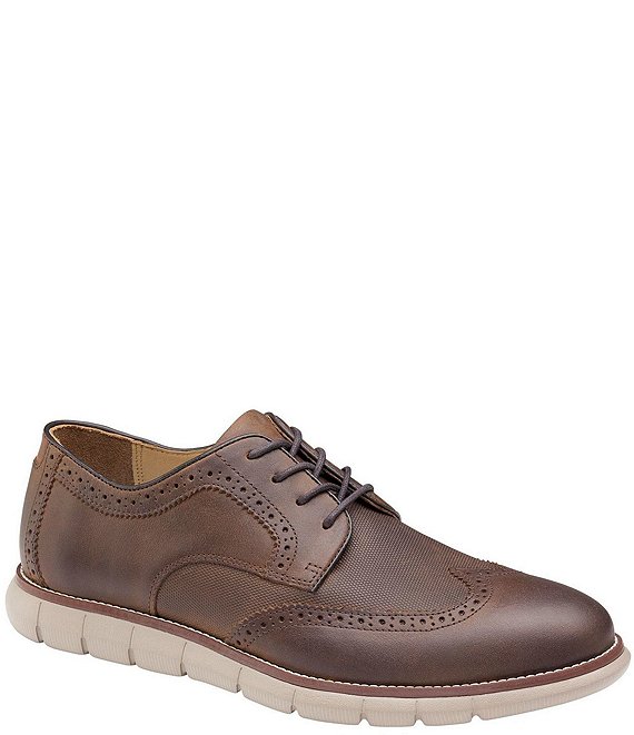 Color:Brown - Image 1 - Men's Holden Embossed Wingtip Sneaker Oxfords