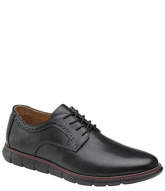 Color:Black/Tan - Image 1 - Men's Holden Leather Plain Toe Oxfords