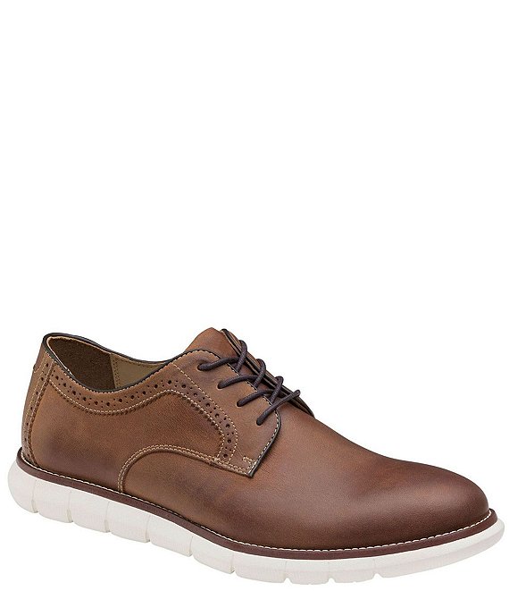 Color:Tan - Image 1 - Men's Holden Plain Toe Leather Casual Shoes