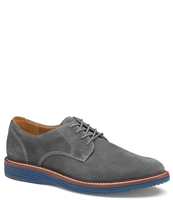 Color:Gray - Image 1 - Men's Upton Nubuck Plain Toe Oxfords