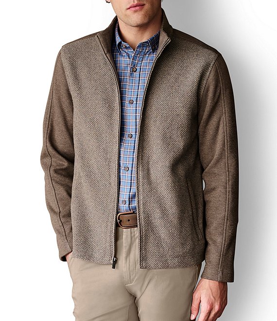 Johnston & Murphy Mixed Media Brushed Twill Wool-Blend Jacket