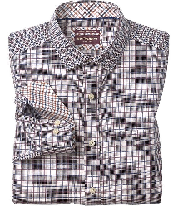 Johnston & Murphy Ovation Mini Plaid Long Sleeve Woven Shirt