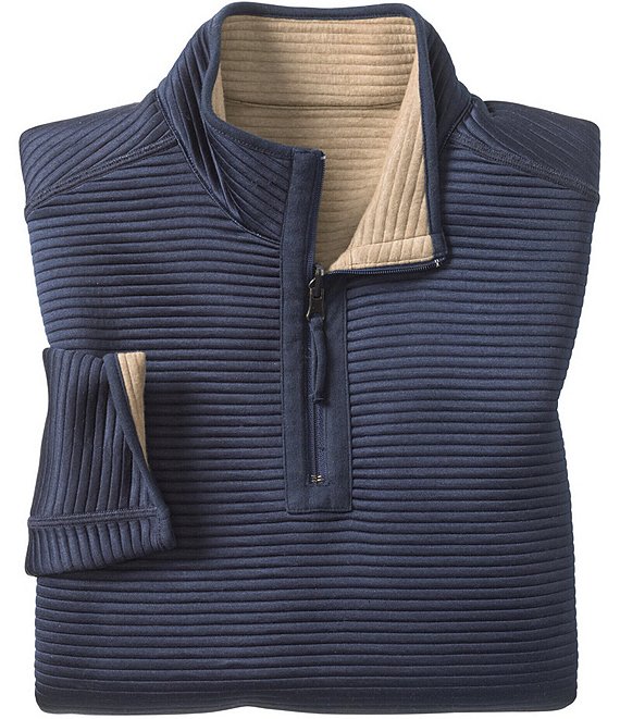 Johnston & Murphy Reversible Channel Quilted Quarter-Zip Pullover