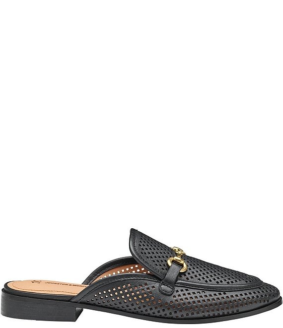 Johnston & Murphy Women's Ali Perforated Bit Buckle Loafer Mules