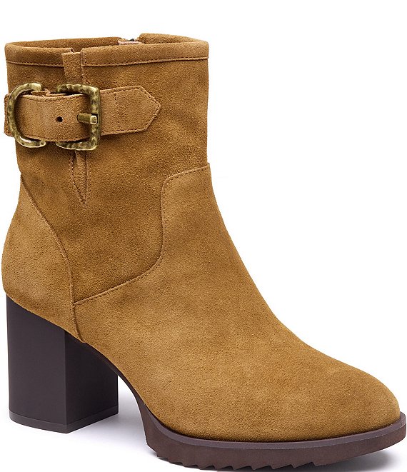 Johnston & Murphy Women's Izzie Waterproof Suede Buckle Booties