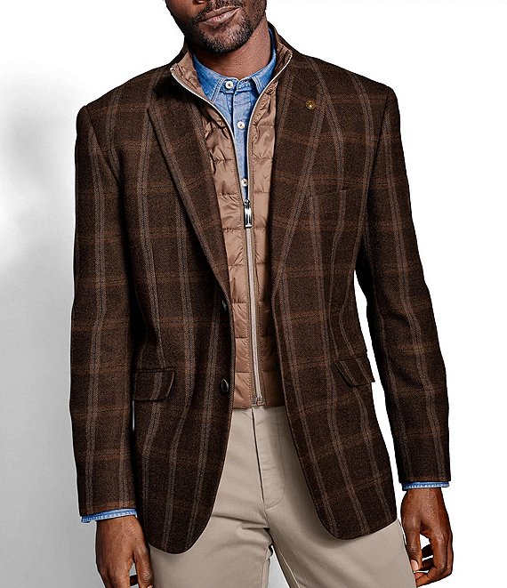 Johnston & Murphy Wool Bib Plaid Blazer | Dillard's