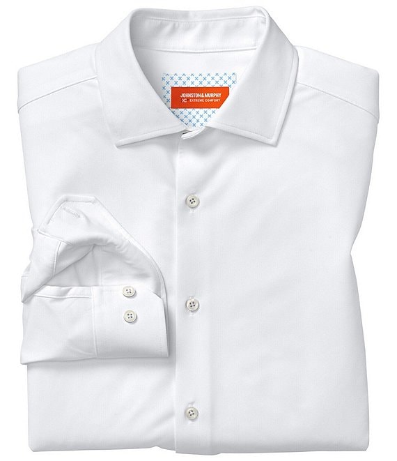 Johnston & Murphy XC+ Motion Solid Long Sleeve Woven Shirt