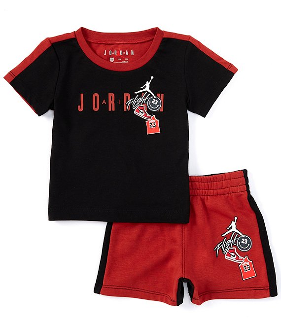 Jordan Baby Boys 12 24 Months Short Sleeve Air Jordan Logo Patch T Shirt Coordinating Shorts Set