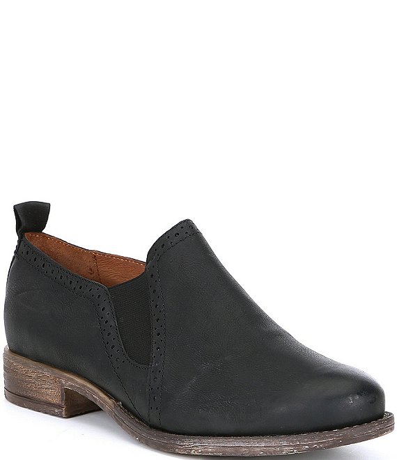 Color:Black Washed - Image 1 - Sienna 91 Slip-On Leather Ankle Booties