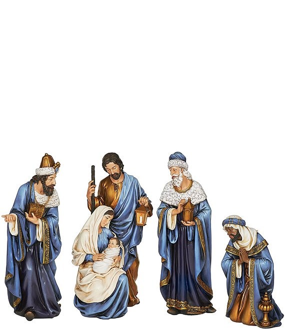 Joseph's Studio by Roman Blue and Gold 4-Piece Nativity Set | Dillard's