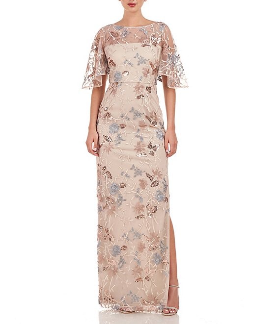 JS Collections Lace Peplum Dress - Navy Fuchsia - Adinas Bridal