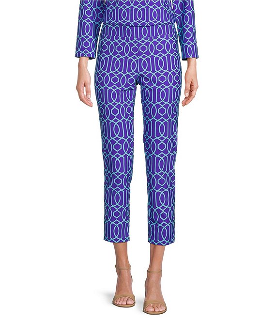 Jude Connally Lucia Garden Gate Iris Print Jude Cloth Stretch Knit Pull ...