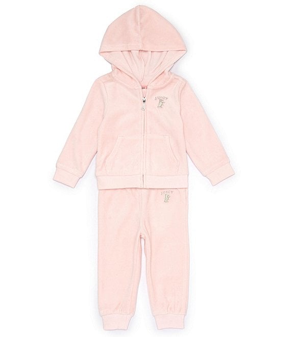 Juicy Couture Baby Girls 12-24 Months Long Sleeve Velour Hooded Jacket ...