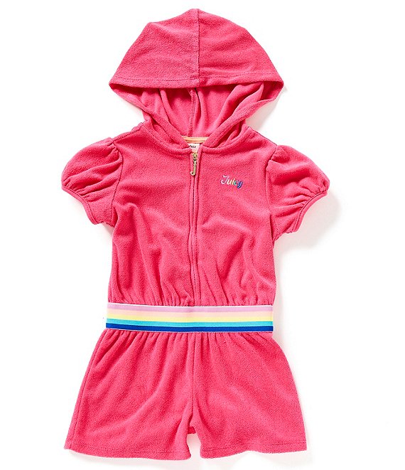 Juicy Couture Little Girls 2T-6X Hooded Rainbow Romper | Dillard's