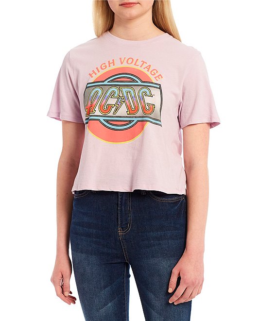 Junk Food ACDC Cropped Graphic Tee | Dillard's