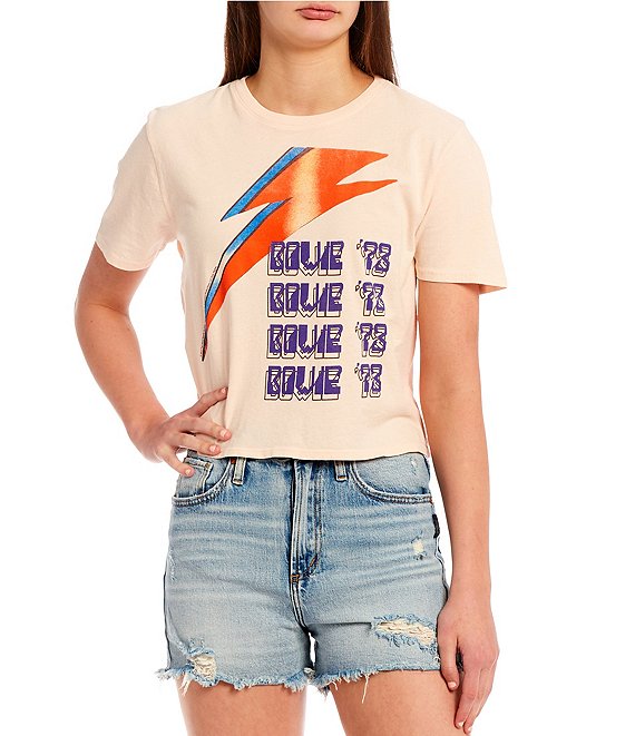 Junk Food Bowie 73 Cropped Graphic Tee