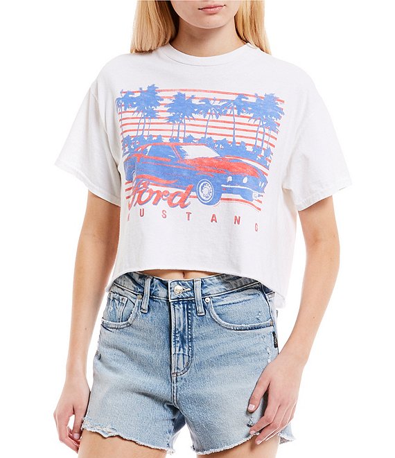 Junk Food Mustang Palm Trees Cropped Graphic T-Shirt | Dillard's