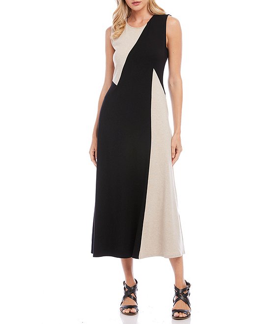 Karen Kane Color Block Jewel Neck Sleeveless Maxi Dress | Dillard's
