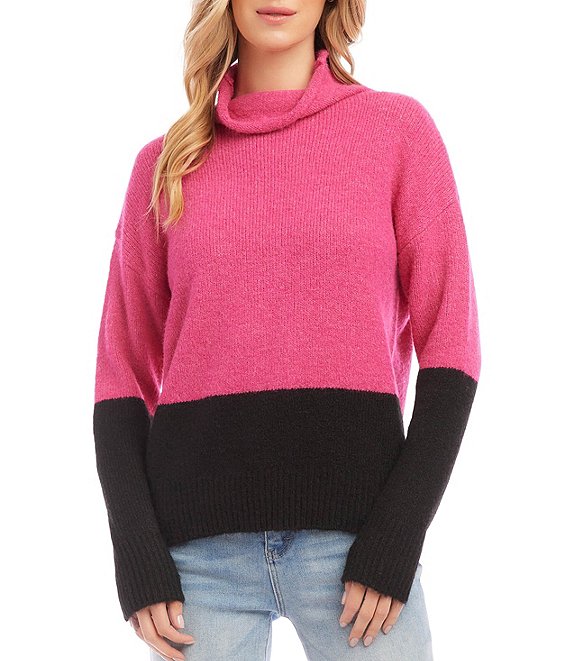 Color Block Turtleneck Sweater