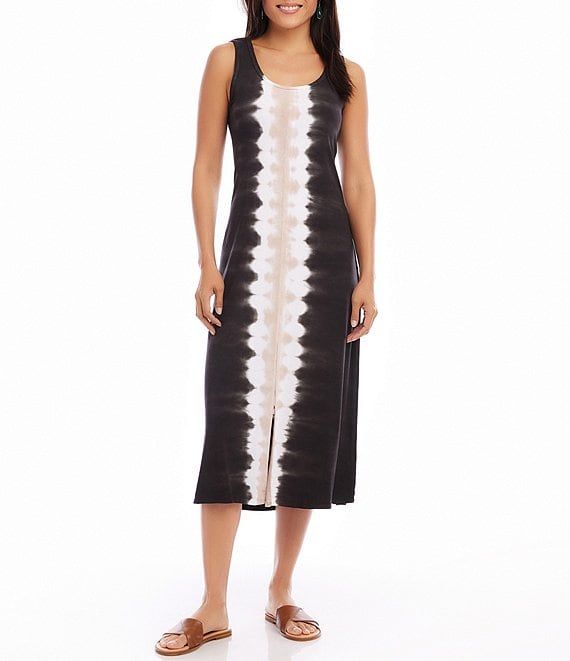 Karen Kane Petite Size Tie Dye Scoop Neck Sleeveless Midi Dress | Dillard's