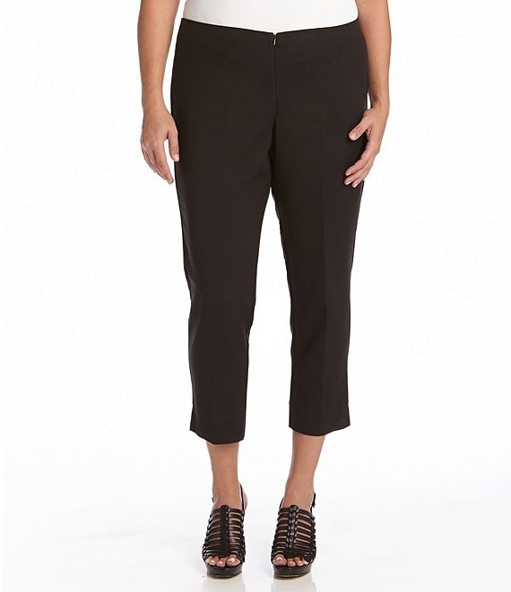 Karen Kane Plus Size Cap Stretch Twill Side Slit Crop Pants