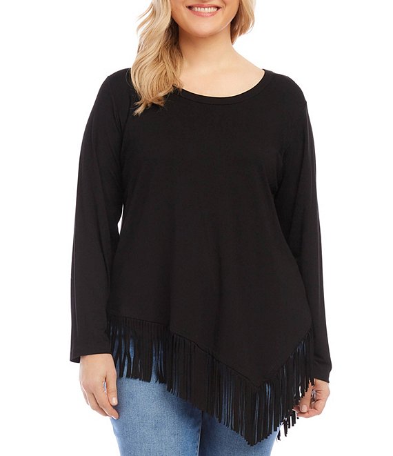 Plus Size One Shoulder Fringed Bodysuit