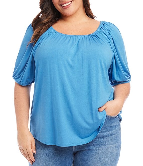 Dillards plus size 2025 peasant tops