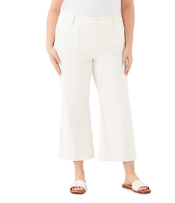 Karen Kane Plus Size Lauren Patch Pocket Wide-Leg Cropped Pants