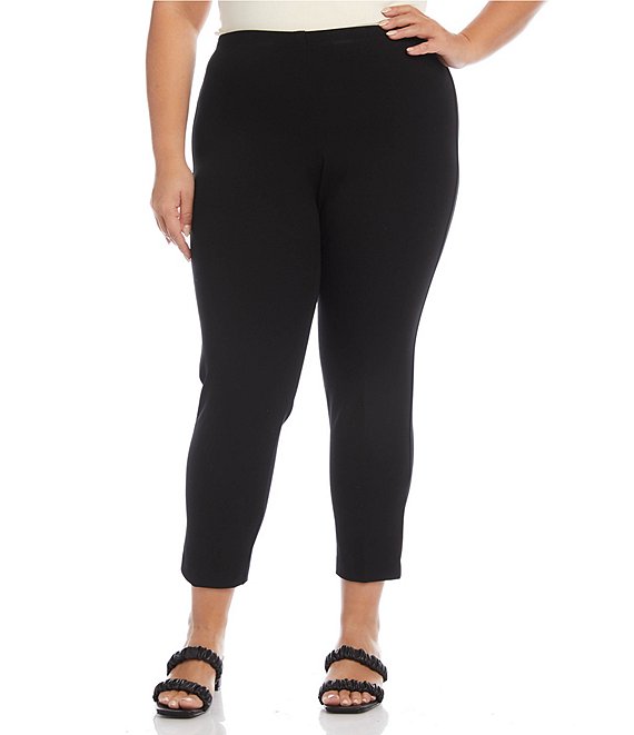 Color:Black - Image 1 - Plus Size Piper Mid Rise Skinny Pants