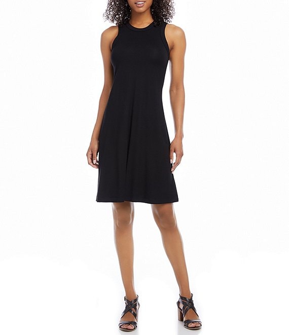 Karen Kane Sleeveless Round Neck A-Line Dress | Dillard's