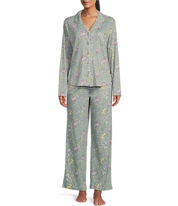 Karen Neuburger Womens Floral Knit Cropped Pajama Set Style