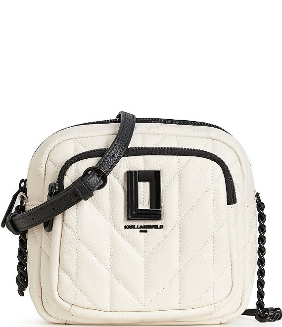 Color:Winter White - Image 1 - Lafayette Leather Crossbody Bag