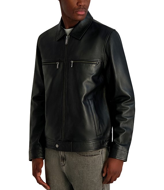 KARL LAGERFELD PARIS Leather Jacket, Black - Image 1