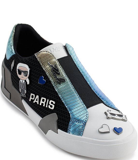 Karl Lagerfeld Paris Mavise Pins Iridescent Slip On Sneakers 11