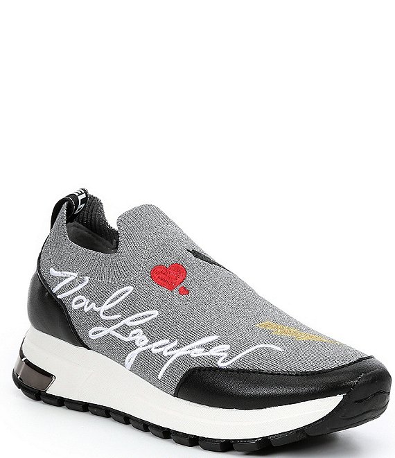 KARL LAGERFELD PARIS Miranda Logo Knit Slip-On Sneakers | Dillard's